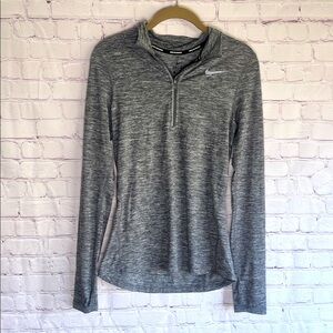 Nike Dri-Fit Heather Gray‎ Quarter-Zip Athletic Running Pullover Woman’s Size XS